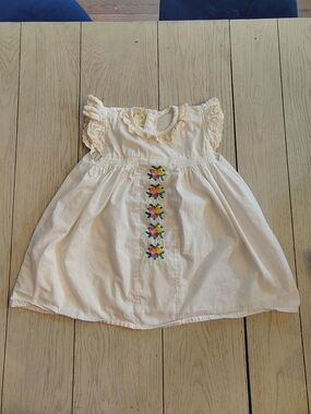 Heirloom Baby Collection Hand Stitched White Embroidered Floral Baby Dress 5t